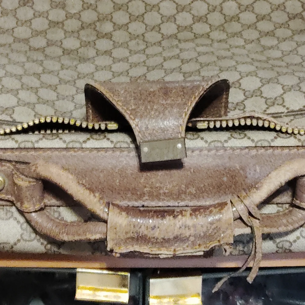 Gucci Brown and Tan Luggage Travel Bag with Leather Trim - Picture 2 of 7